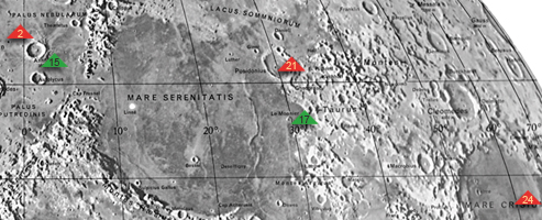 Mondgrundstück Areale auf der erdzugewandten Seite des Mondes